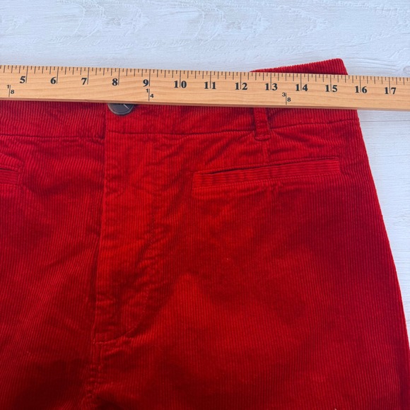 Anthropologie Maeve Colette Velvet Corduroy Wide Leg Pants 31 Red Full Length - Picture 12 of 16